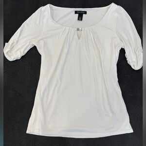 WHBM white cotton blouse